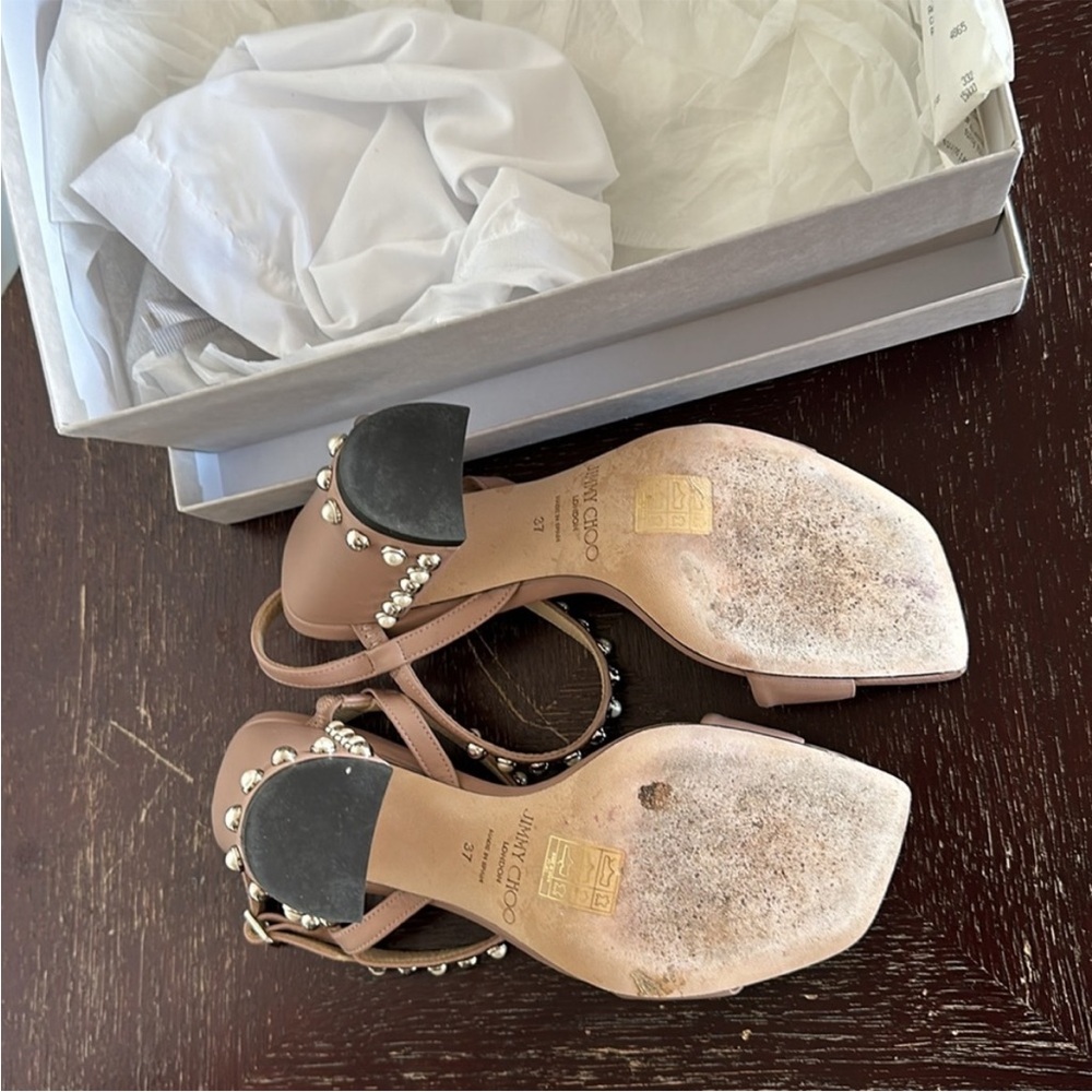 Jimmy Choo Aadra 85 Embellished
Leather Sandals - Picture 5 of 7